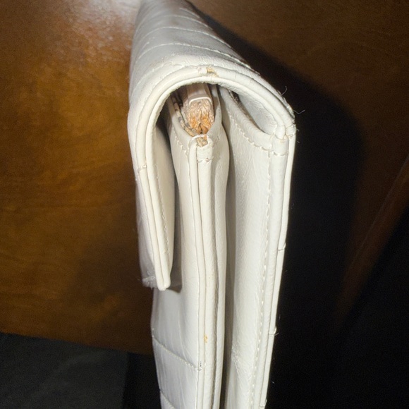 Vintage Yves Saint Laurent Off White Leather Clutch, Second Bag - Picture 7 of 10